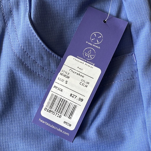 Heart Soul Scrub Pants Size Small in Light Blue - Picture 2 of 2